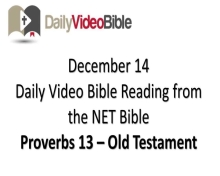 December 14 – Proverbs 13 from the Old Testament