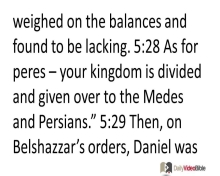 November 22 – Daniel 5 from the Old Testament