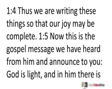 November 4 – 1 John 1 from the New Testament